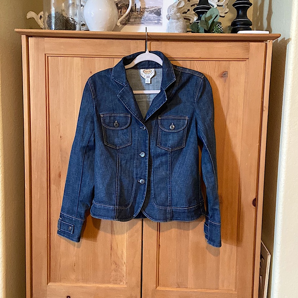 New Without Tags Talbots Blazer Denim Jean Jacket Tailored 4